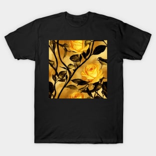 Golden rose watercolor rose T-Shirt